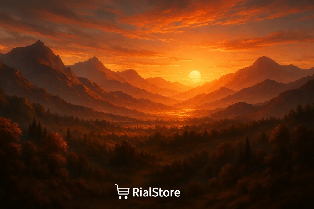 “A sunset over Persian mountains, cinematic lighting”
